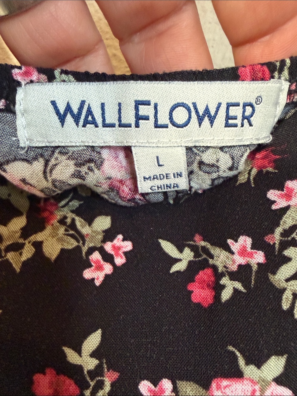 Wallflower Black Maxi Slip Dress with Pink Floral Print - Picture 5 of 7